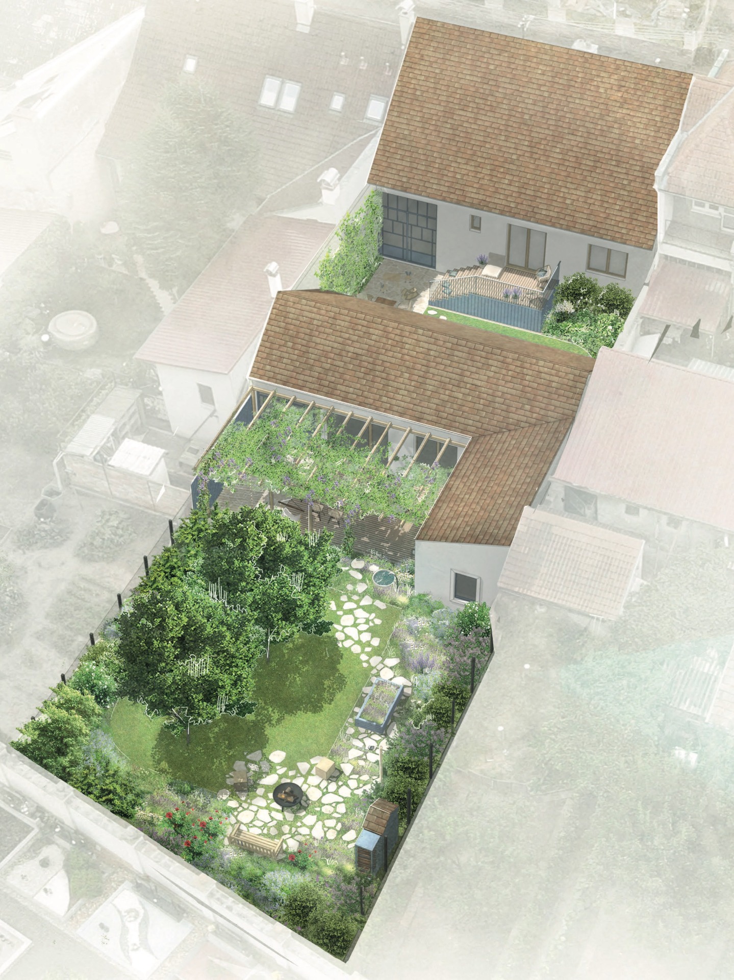 pohled na návrh z ptačí perspektivy